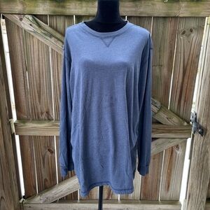 Clear Water Outfitters Blue Long Sleeve Crew Neck Cotton Blend Shirt Size XL